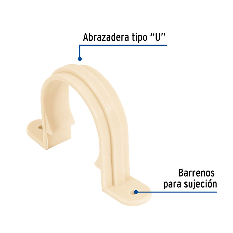 Abrazadera tipo "U" de CPVC de 1-1/2", FOSET