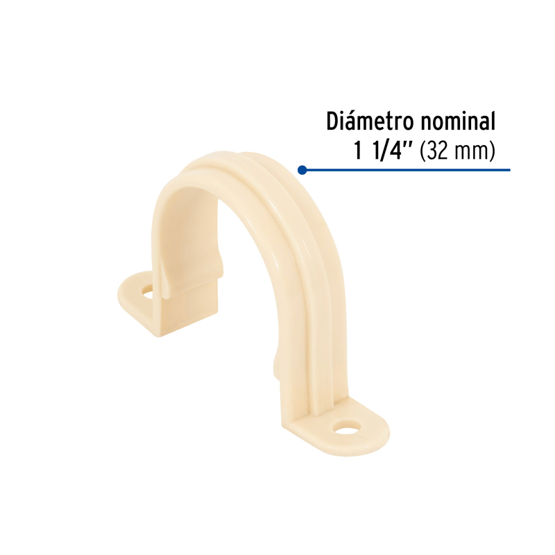 Abrazadera tipo "U" de CPVC de 1-1/4", FOSET