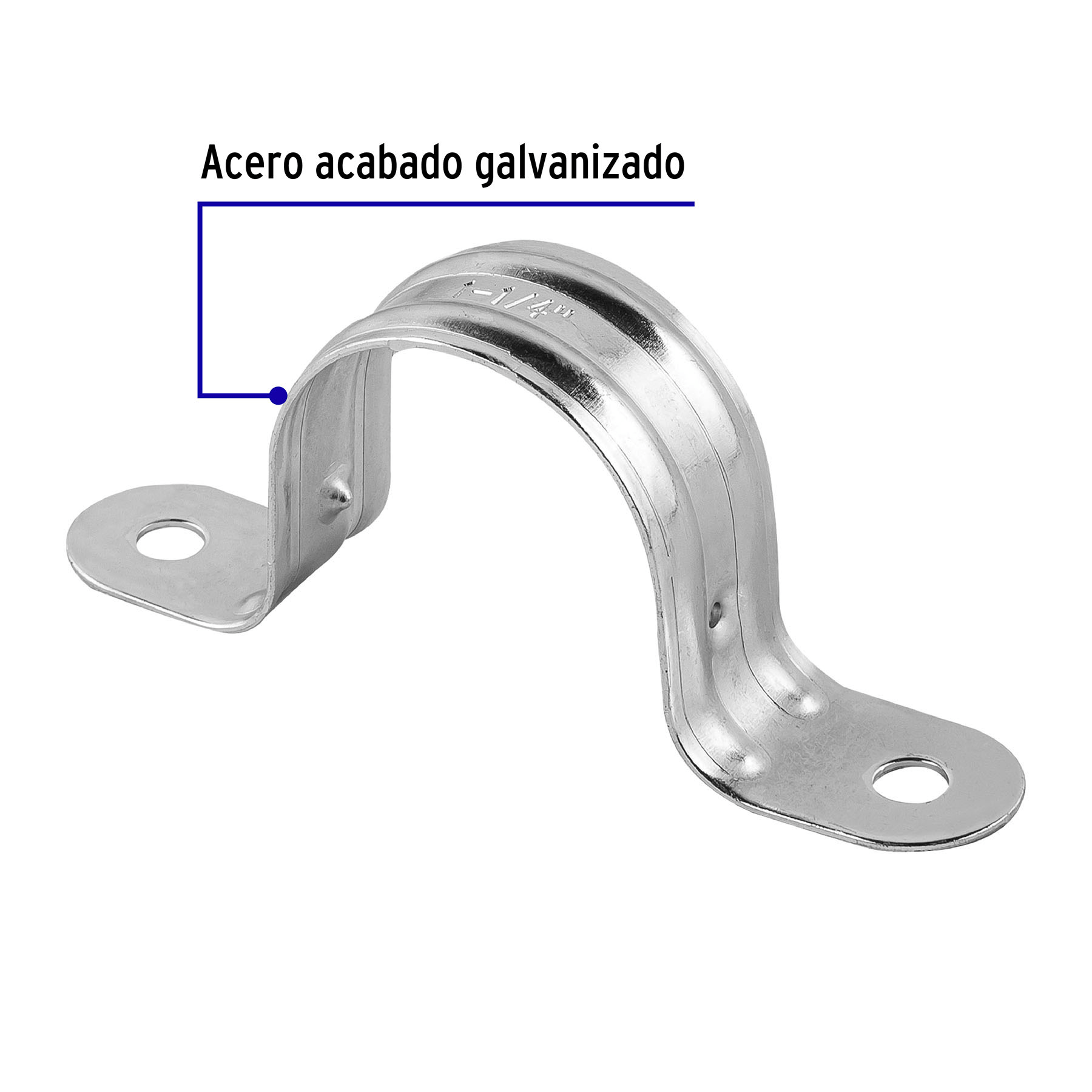 Abrazadera tubo tipo omega 1-1/4", bolsa con 5 pzas, Volteck