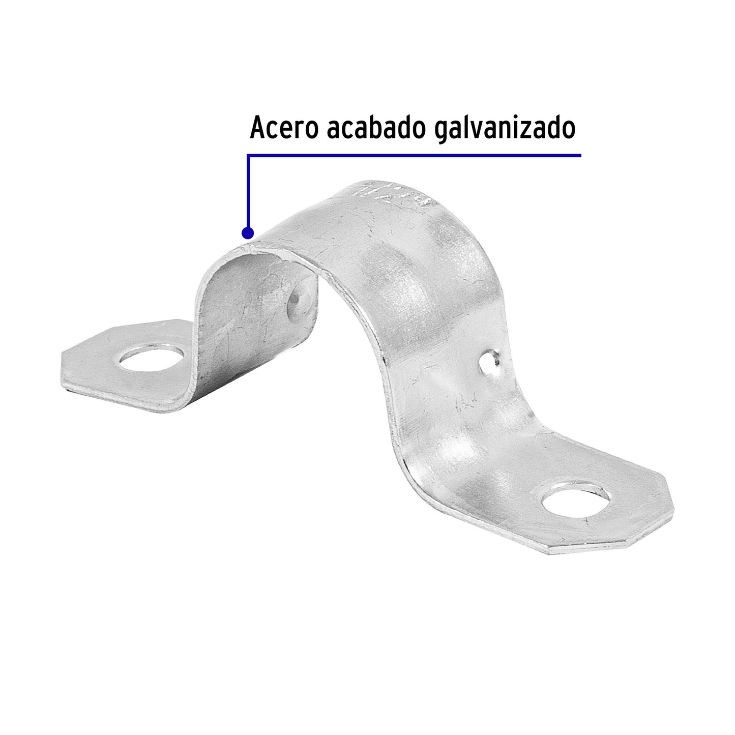 Abrazadera tubo tipo omega 1/2", bolsa con 10 pzas, Volteck - Ferretería Feresmar