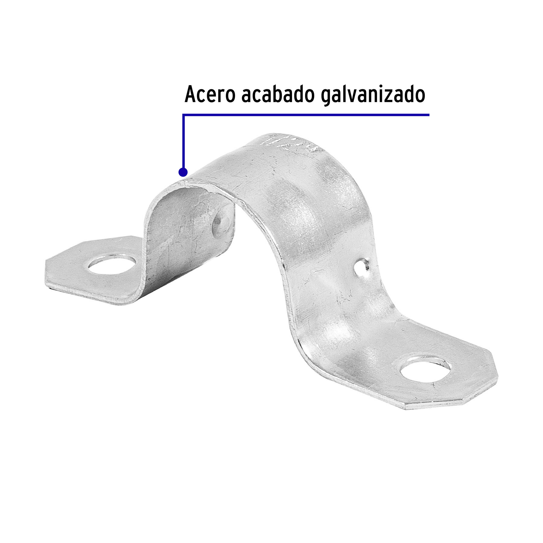Abrazadera tubo tipo omega 1/2", bolsa con 10 pzas, Volteck