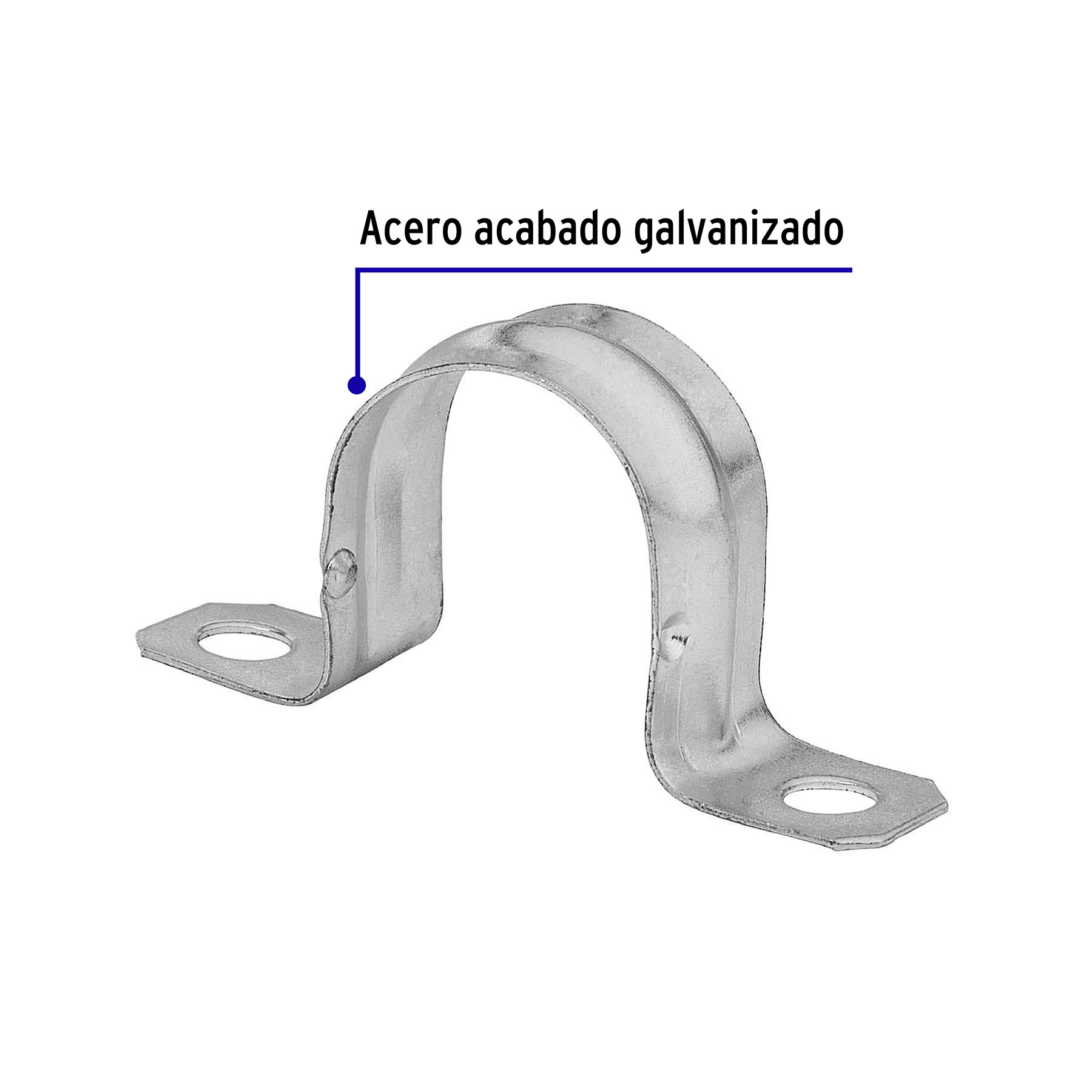 Abrazadera tubo tipo omega 2", bolsa con 5 pzas, Volteck