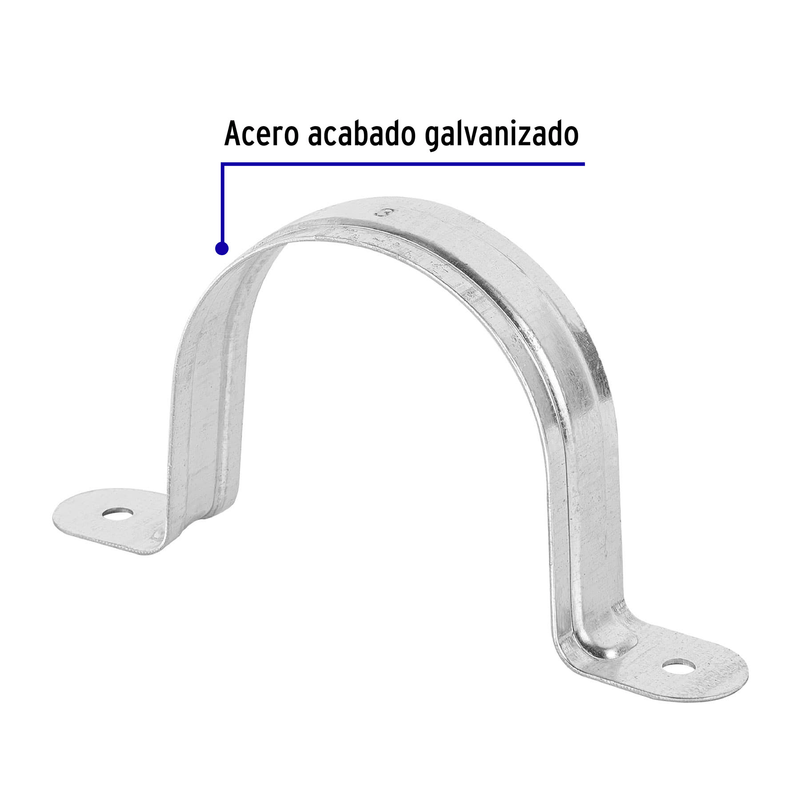 Abrazadera tubo tipo omega 3", bolsa con 5 pzas, Volteck