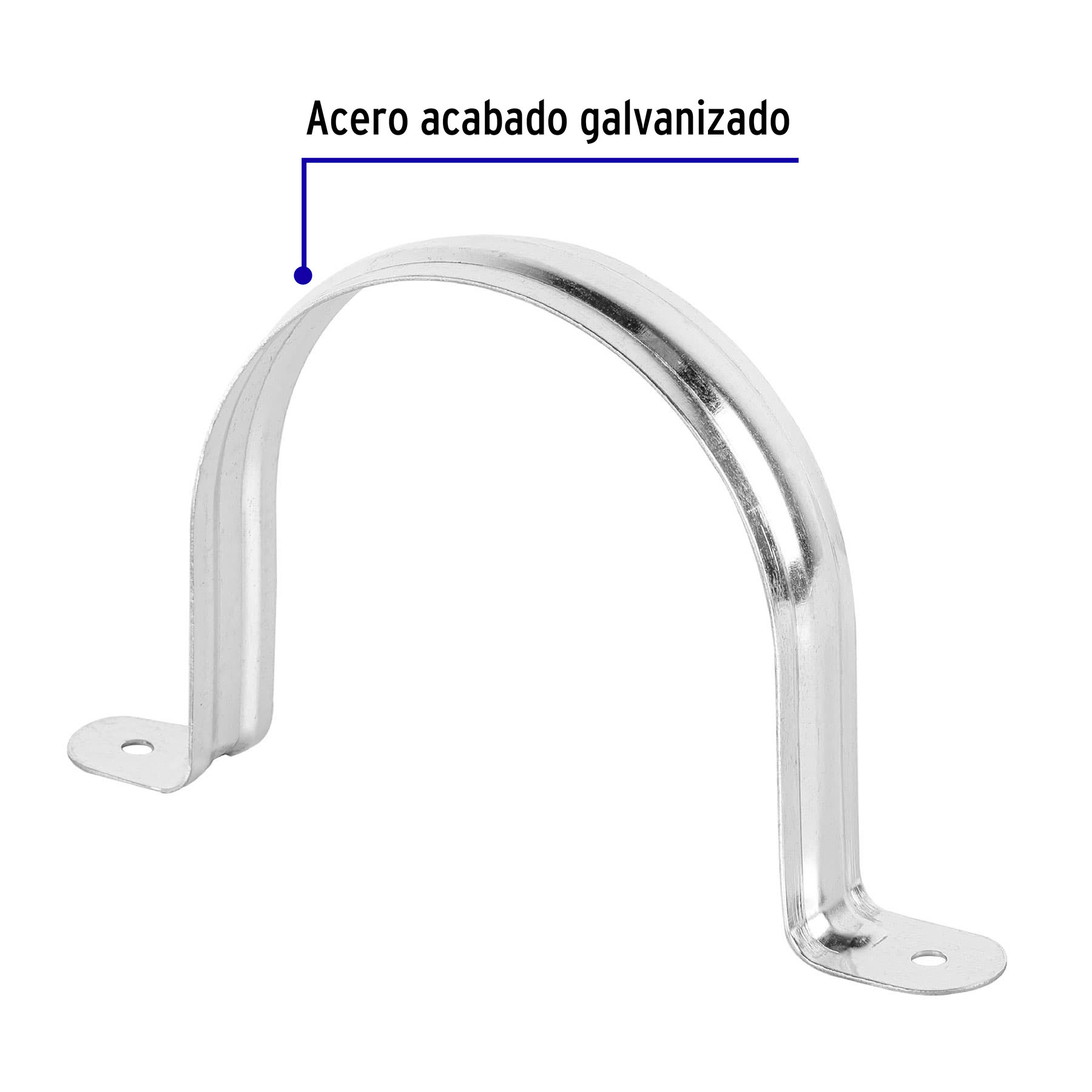 Abrazadera tubo tipo omega 4", bolsa con 5 pzas, Volteck