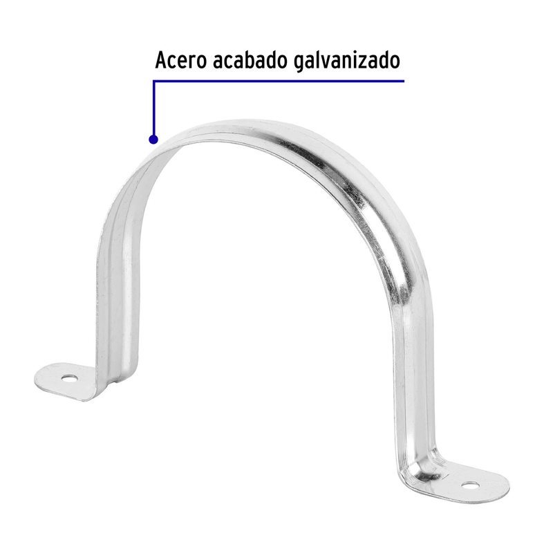 Abrazadera tubo tipo omega 4", bolsa con 5 pzas, Volteck
