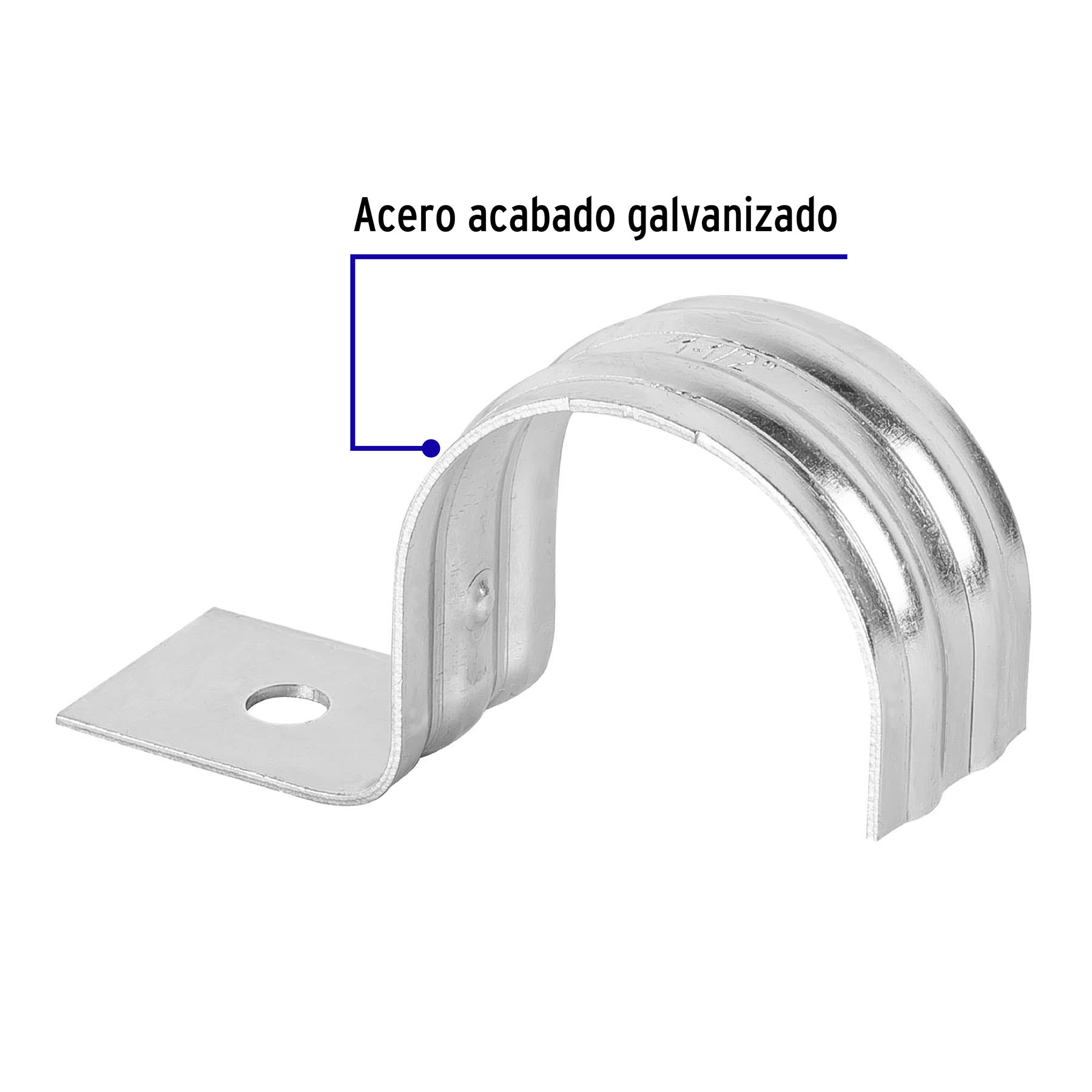 Abrazadera tubo tipo uña 1-1/2", bolsa con 5 pzas, Volteck