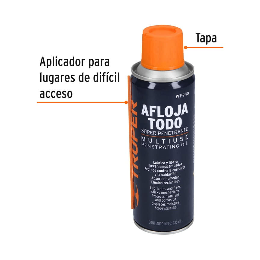 Aceite aflojatodo en aerosol, 235 ml