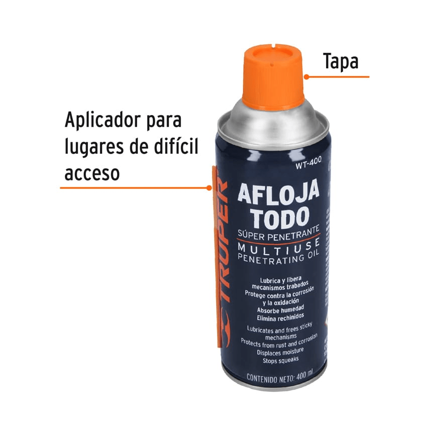 Aceite aflojatodo en aerosol, 400 ml