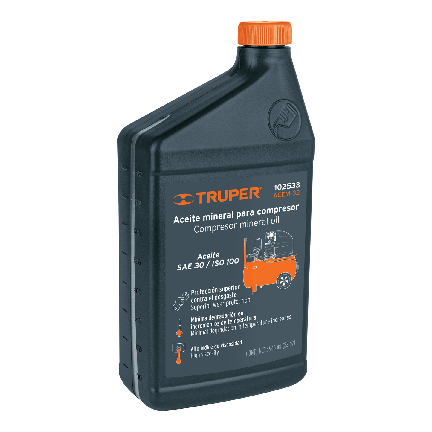 Aceite mineral para compresor, 946ml (32oz), Truper - Ferretería Feresmar