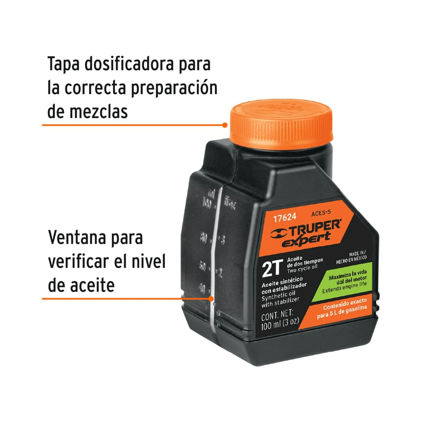 Aceite para motor de dos tiempos, 4 oz