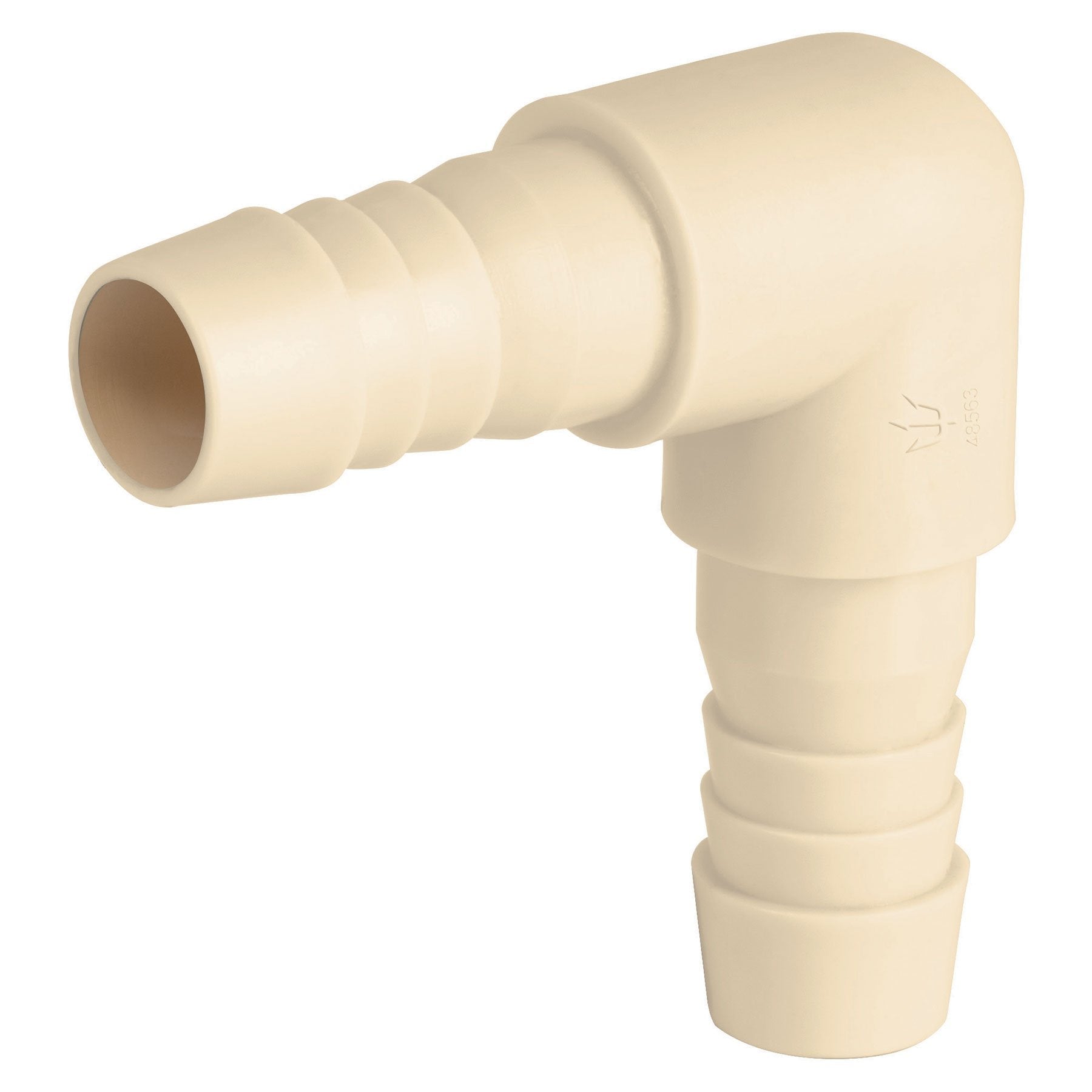 Codo 90° inserción de polipropileno, 3/8"